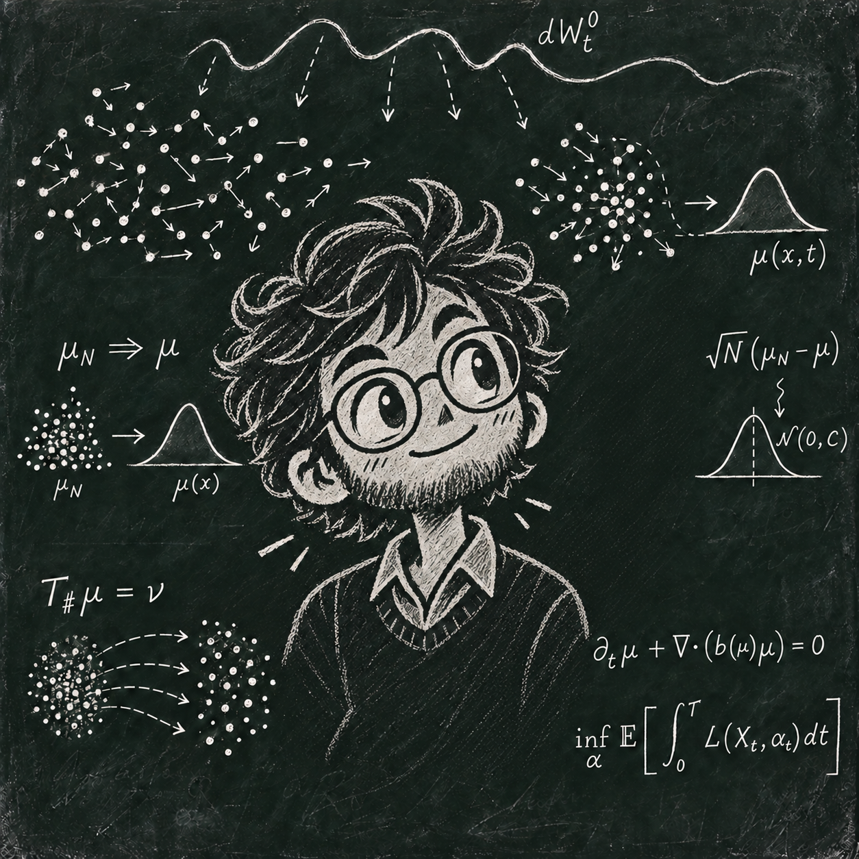 Comic-style chalkboard portrait representing Paul Nikolaev